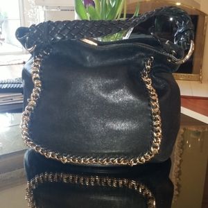 Michael Kors black leather handbag